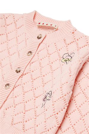 Openwork cardigan with floral embroidery MARNI KIDS | M01648M00X70M351